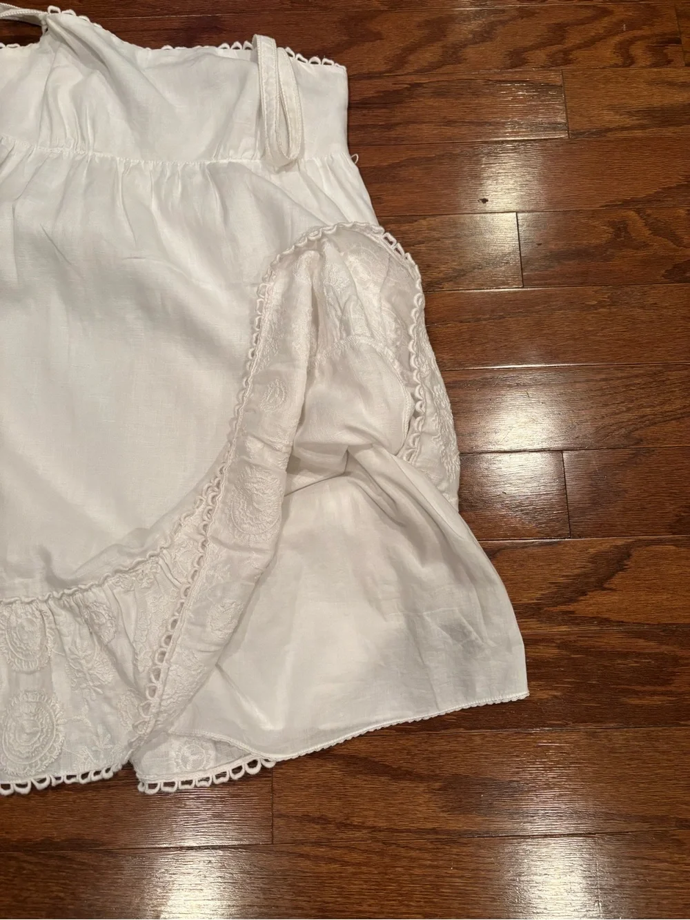 Juicy Couture White Lace-Trim Cotton Slip